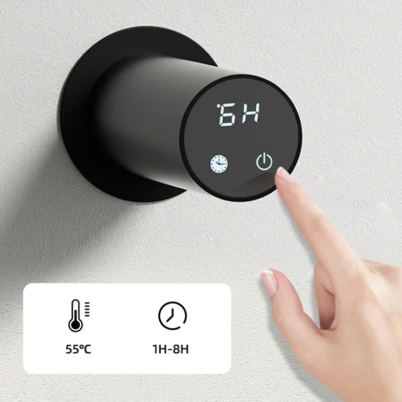 Elektrische handdoek radiator zwart met thermostaat L-SR0200-B