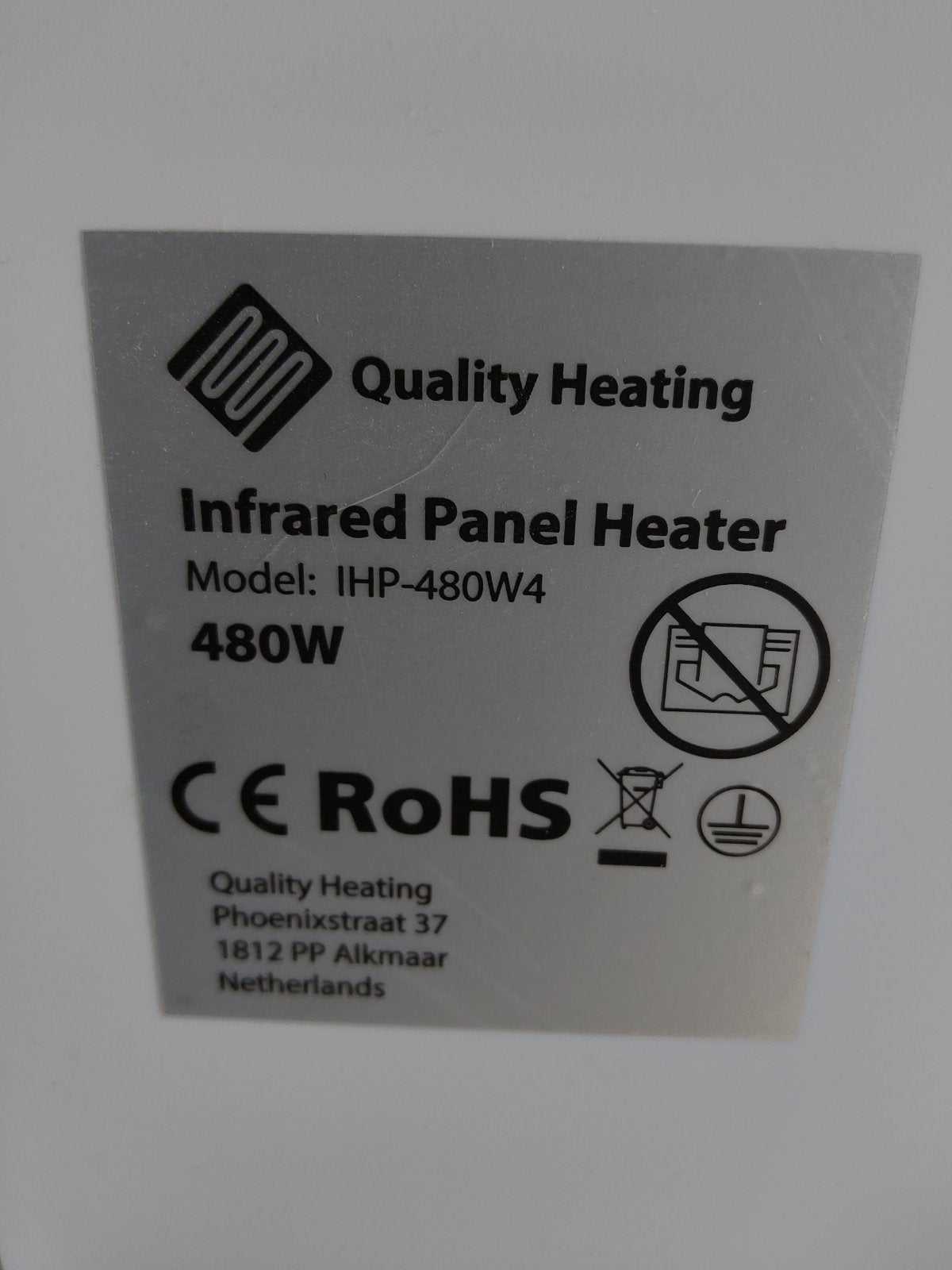 Tweedekans - QH-SP Wifi remote control verplaatsbaar infraroodpaneel 350, 450 en 700Watt - 700Watt 60 x 90 cm