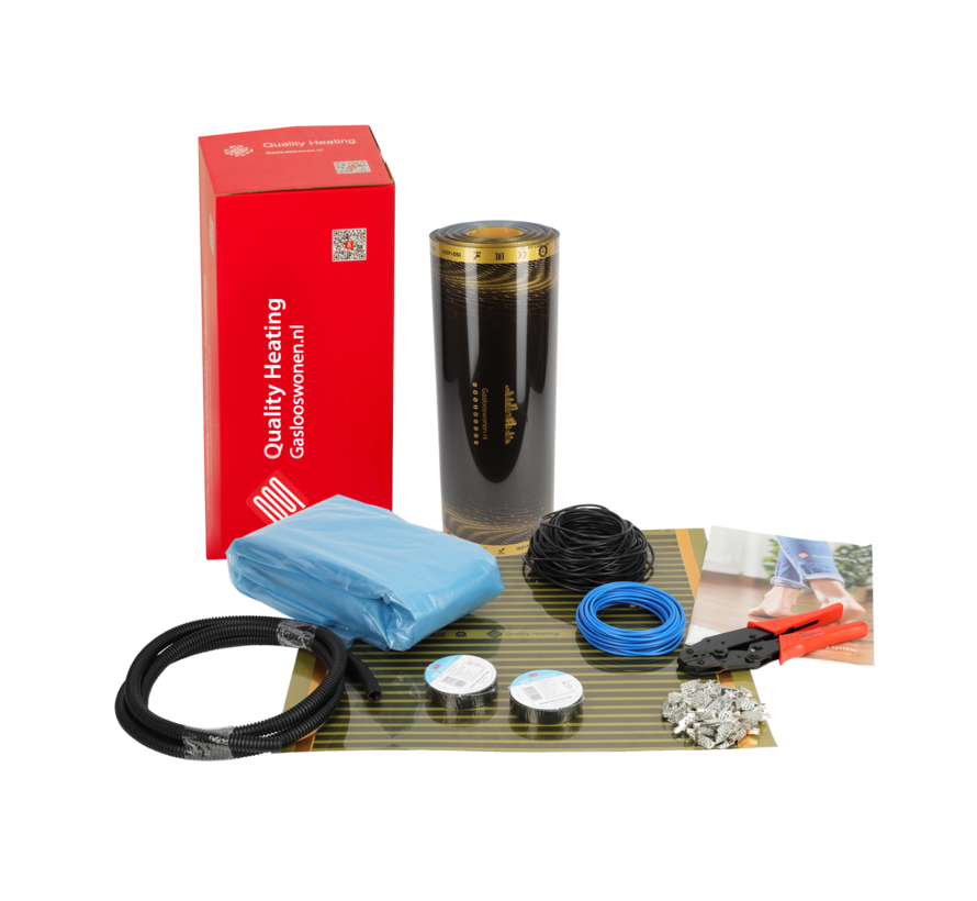 Underfloor heating system with vinyl, carpet and PVC