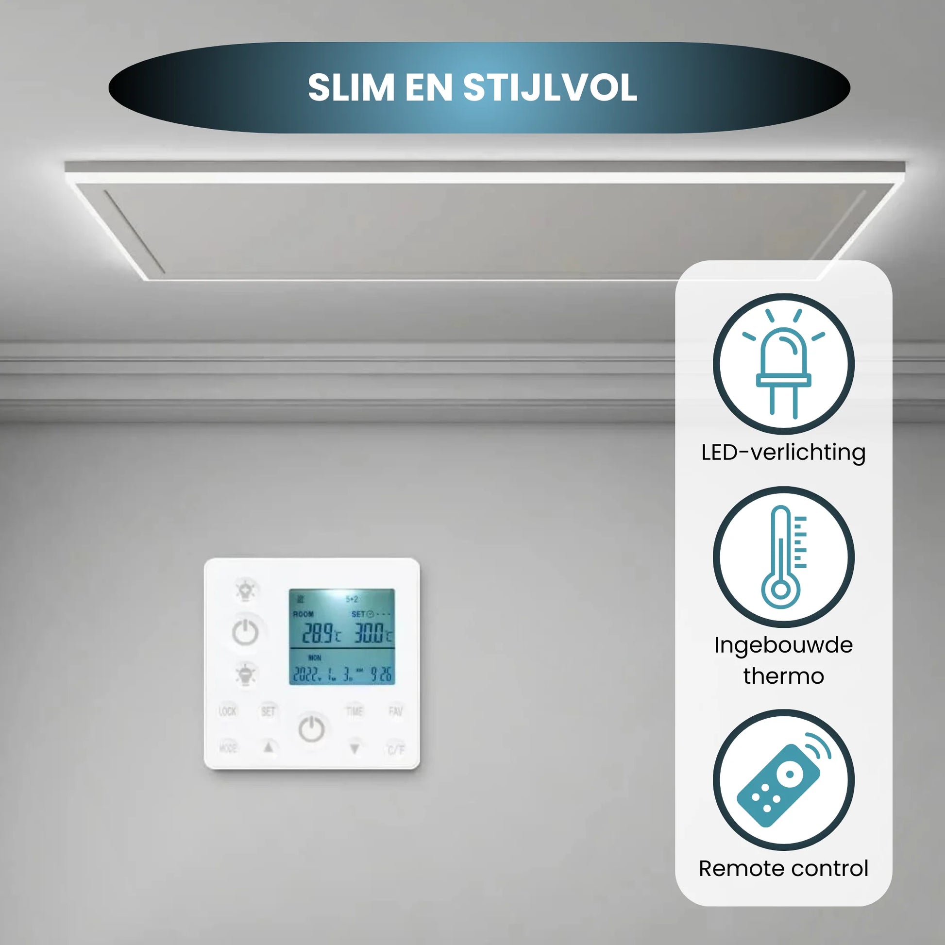 Panel infrarrojo QH-HL con iluminación LED 63x 65,5 cm 400Watt