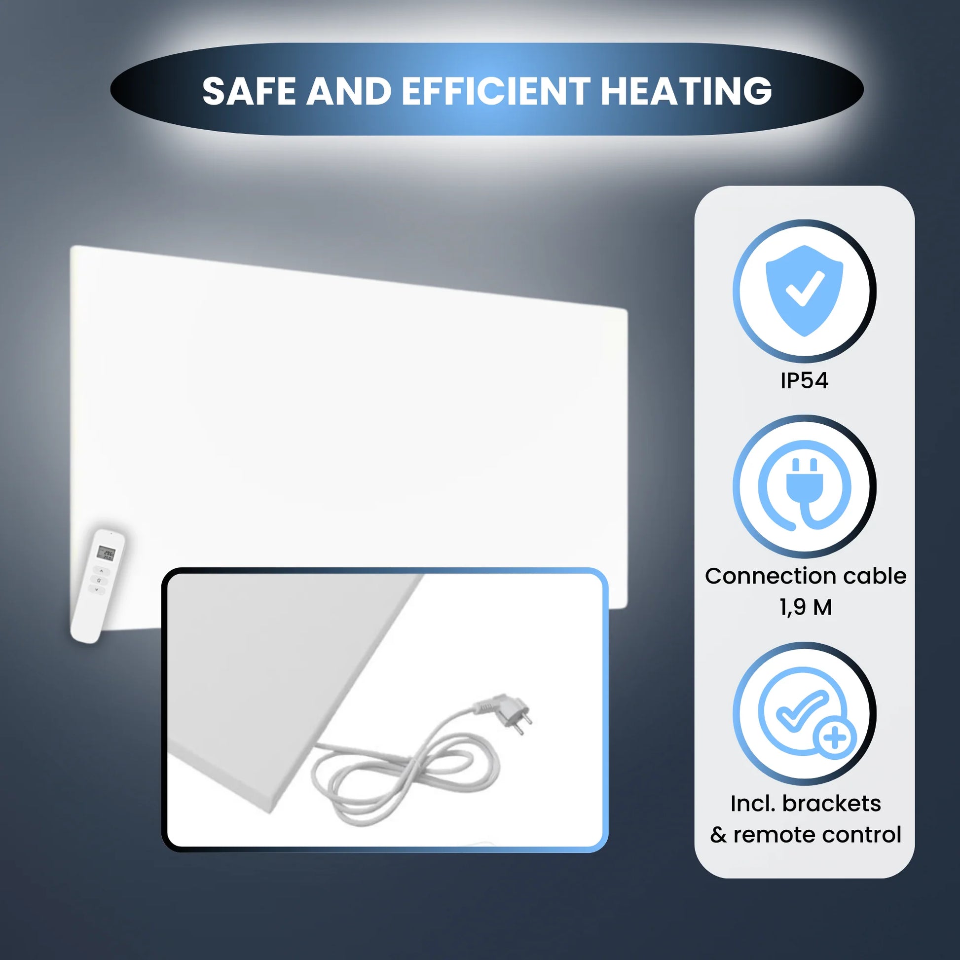 QH-FR Serie infraroodpaneel 75 x 119 cm - 900Watt