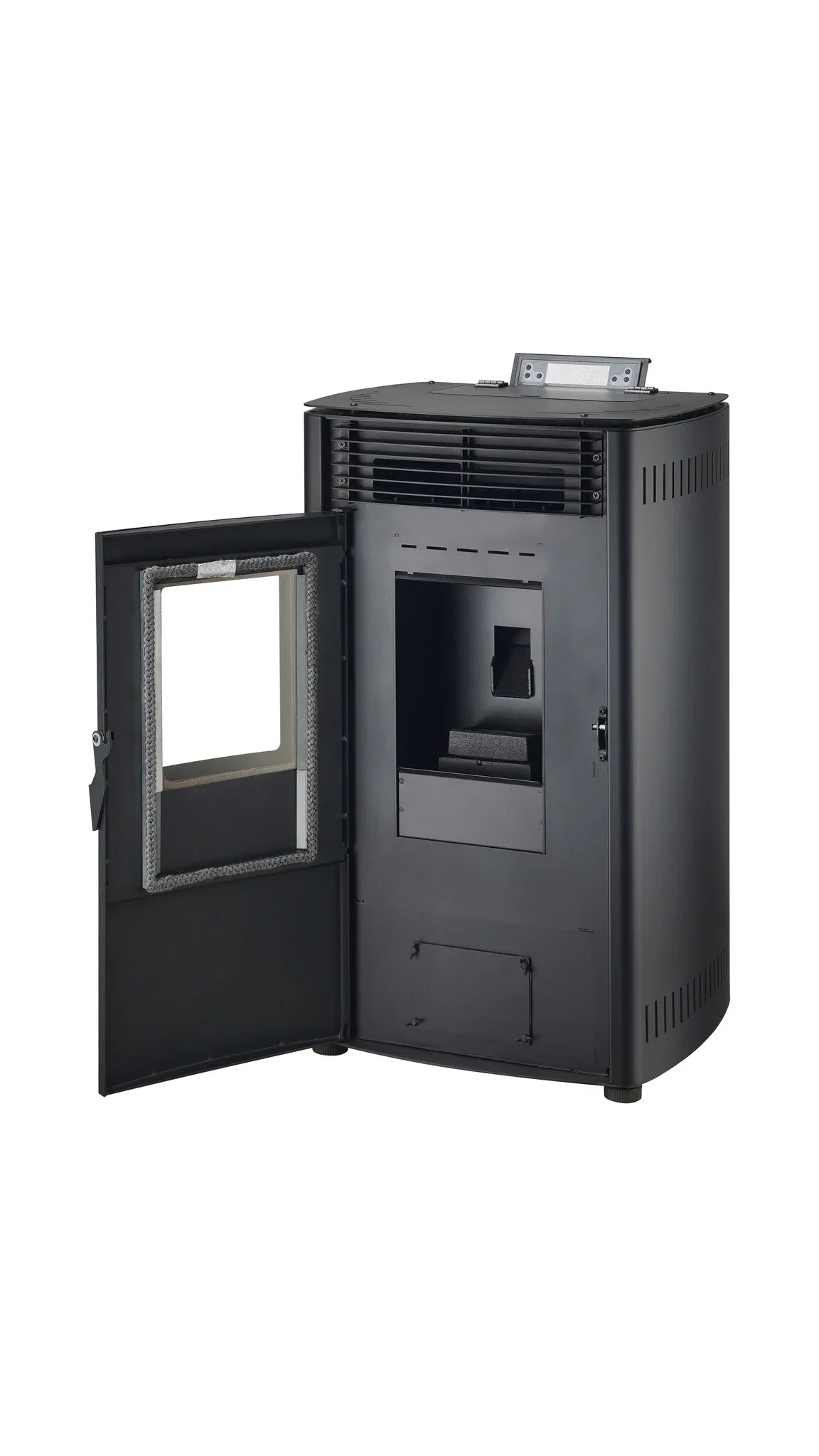 Estufa de pellets - 8.8KW - para 60-80 m2 - 5 niveles - temporizador - CR05 Negro