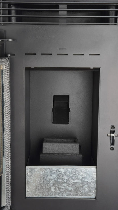 Estufa de pellets - 9,9 kW - para 80-100 m² - 5 niveles - temporizador - CR9 - puerta doble