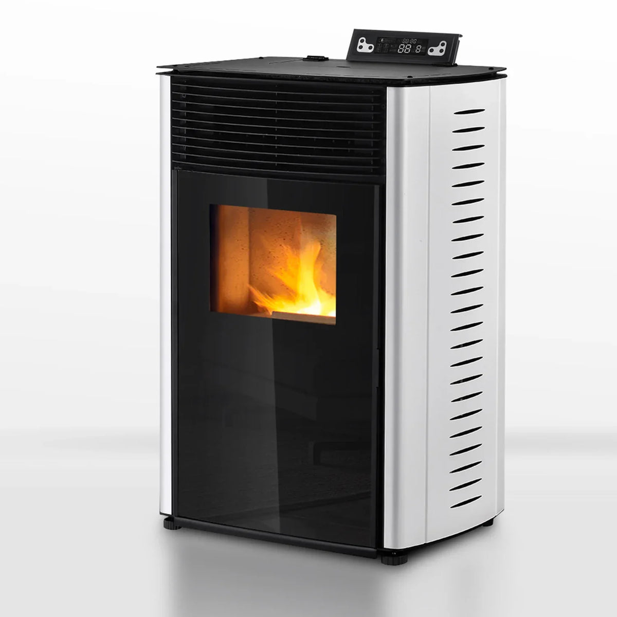 Pellet Stove - 13.1kW - for 80-100 m2 - 5 levels - timer - CR04 White