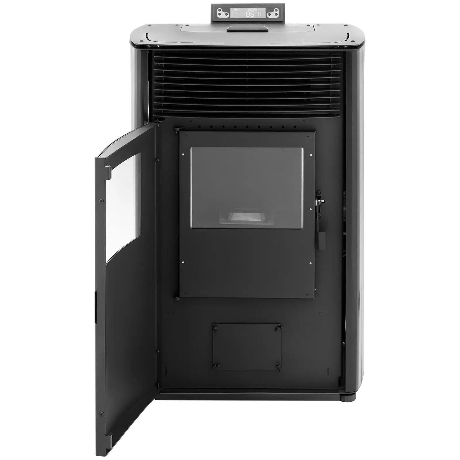 Estufa de pellets - 13.1kW - para 80-100 m2 - 5 niveles - temporizador - CR04 Negro