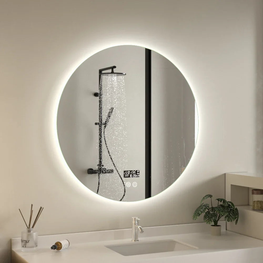 Smart spiegel rond 80cm frameloos met led verlichting, anti-condens en wifi