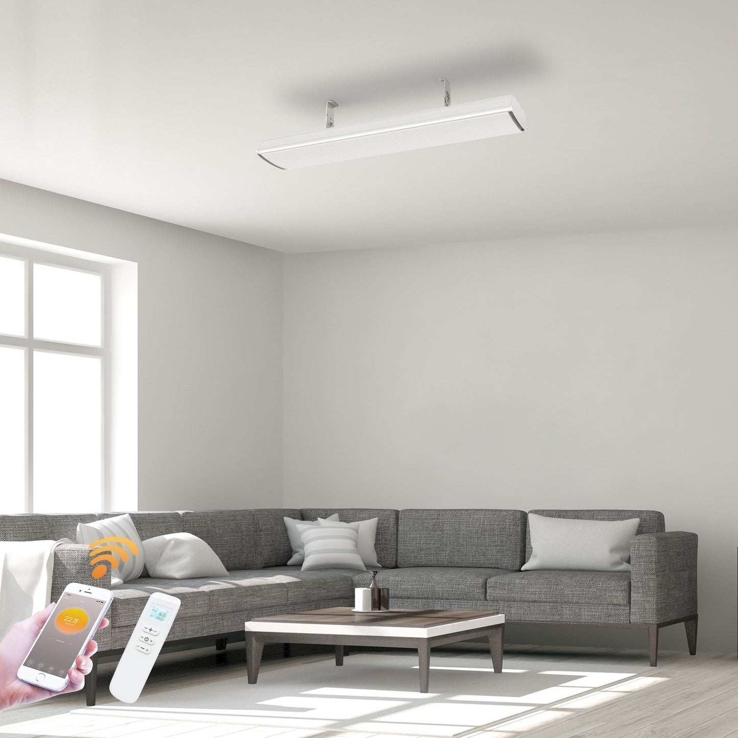 Infrarood terrasverwarmer Whitewarm Wifi 1800 - 2400Watt