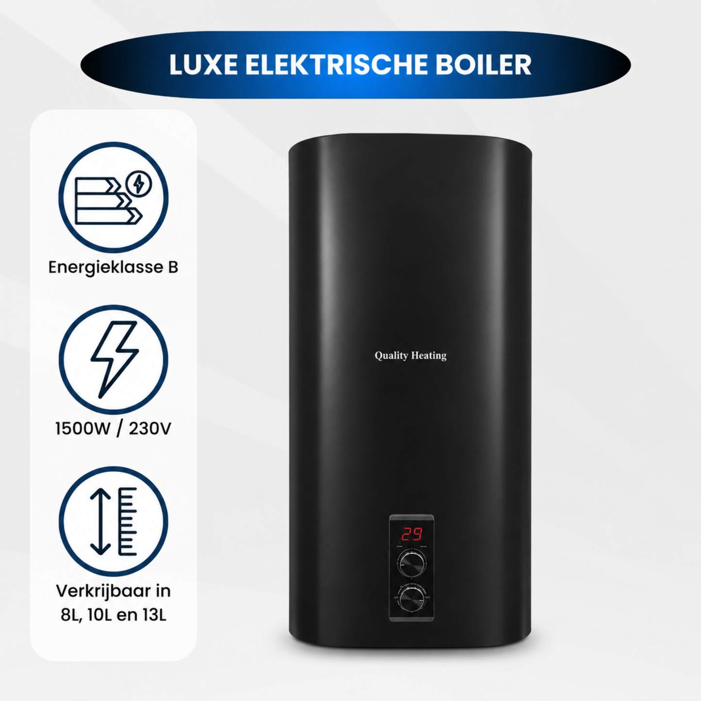 30 Liter QH dual elektrische boiler met digitale bediening