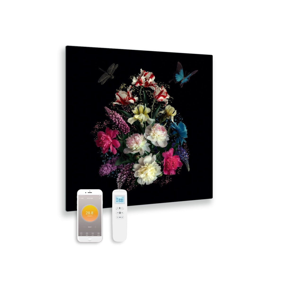 Second chance - Printed glass infrared panel with WiFi and remote control bouquet 79x59 450Watt - Default