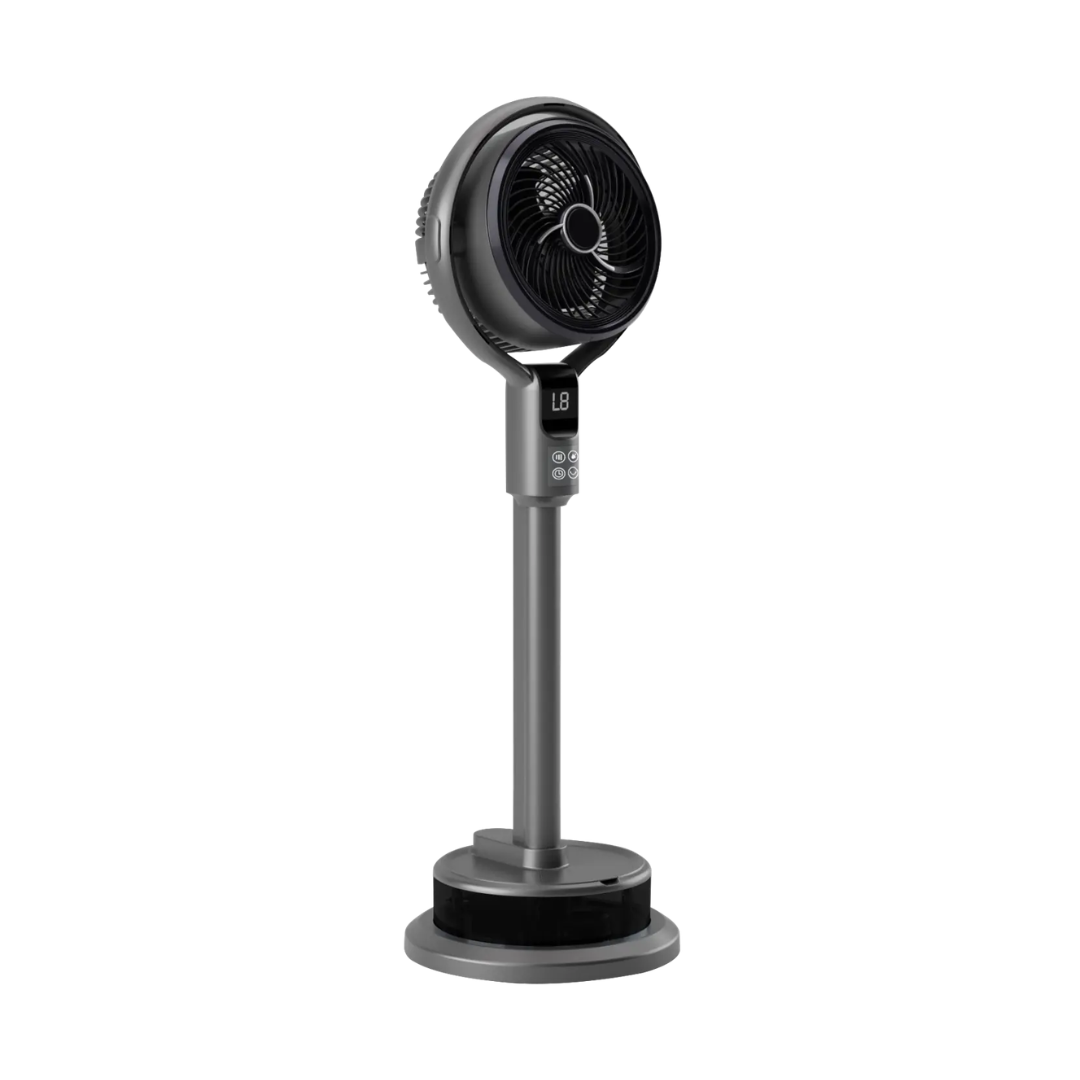 Misting fan with remote control, timer and humidifier