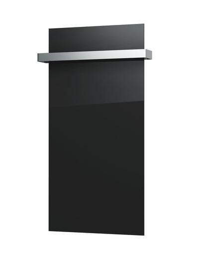 Tweedekans - Ecosun GS-Serie infraroodpanelen wit of zwart wand of plafond - Afmetingen: 60 x 60 cm 300Watt, Afwerking: Zwart glas, Towel Rail: Zonder towel rail en toebehoren (alleen het paneel)