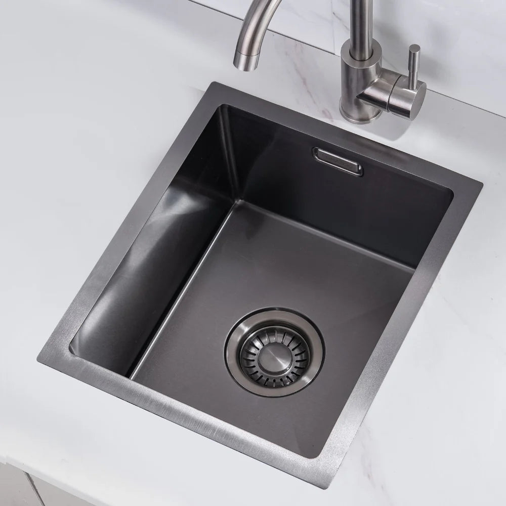 Second chance - Nurion Sink Black Metal 34.5 x 34.5 – Kitchen sink - Kitchen sinks – Kitchen basin - no tap hole stainless steel - Default