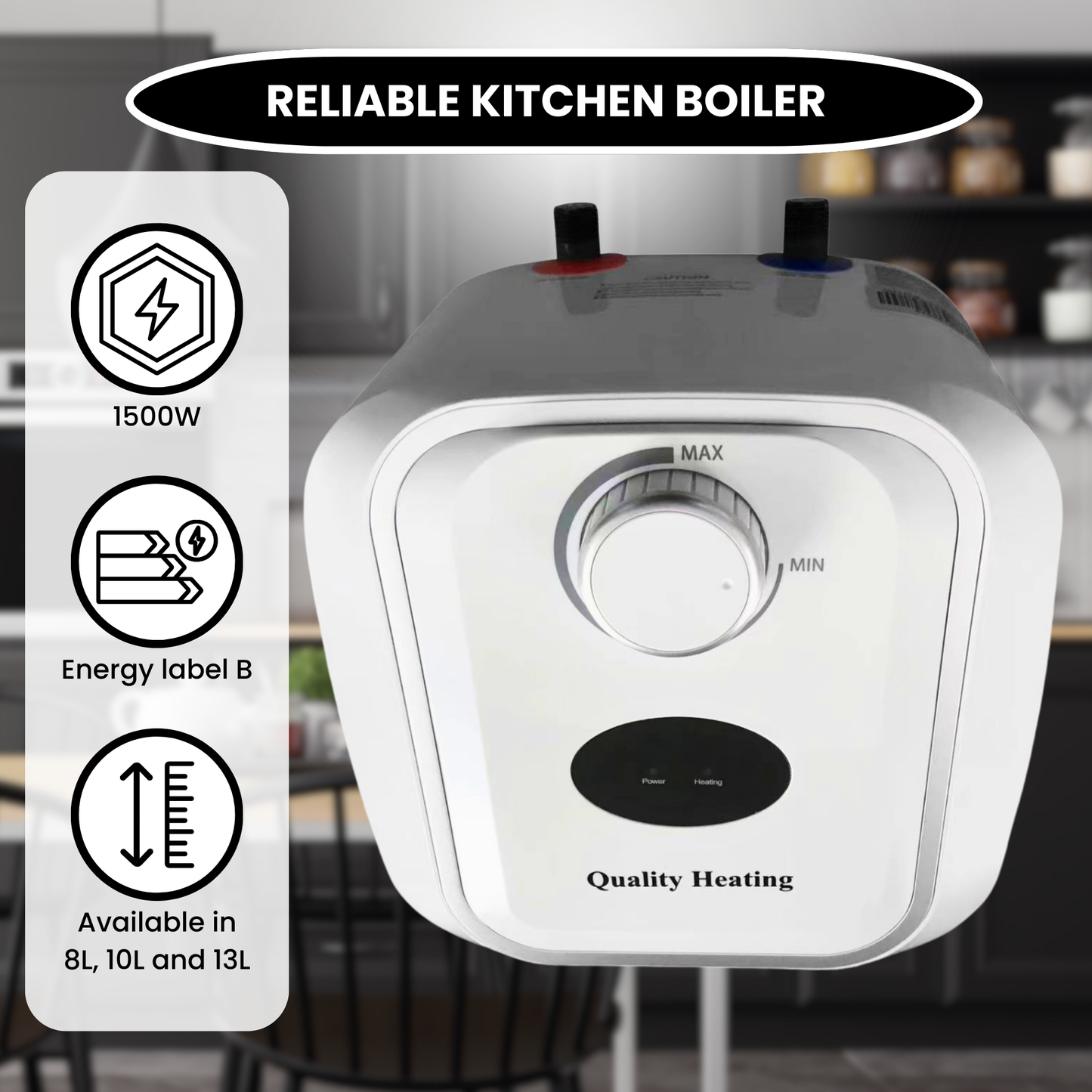 Calentador de cocina de 8 litros Extra Life Quality Heating