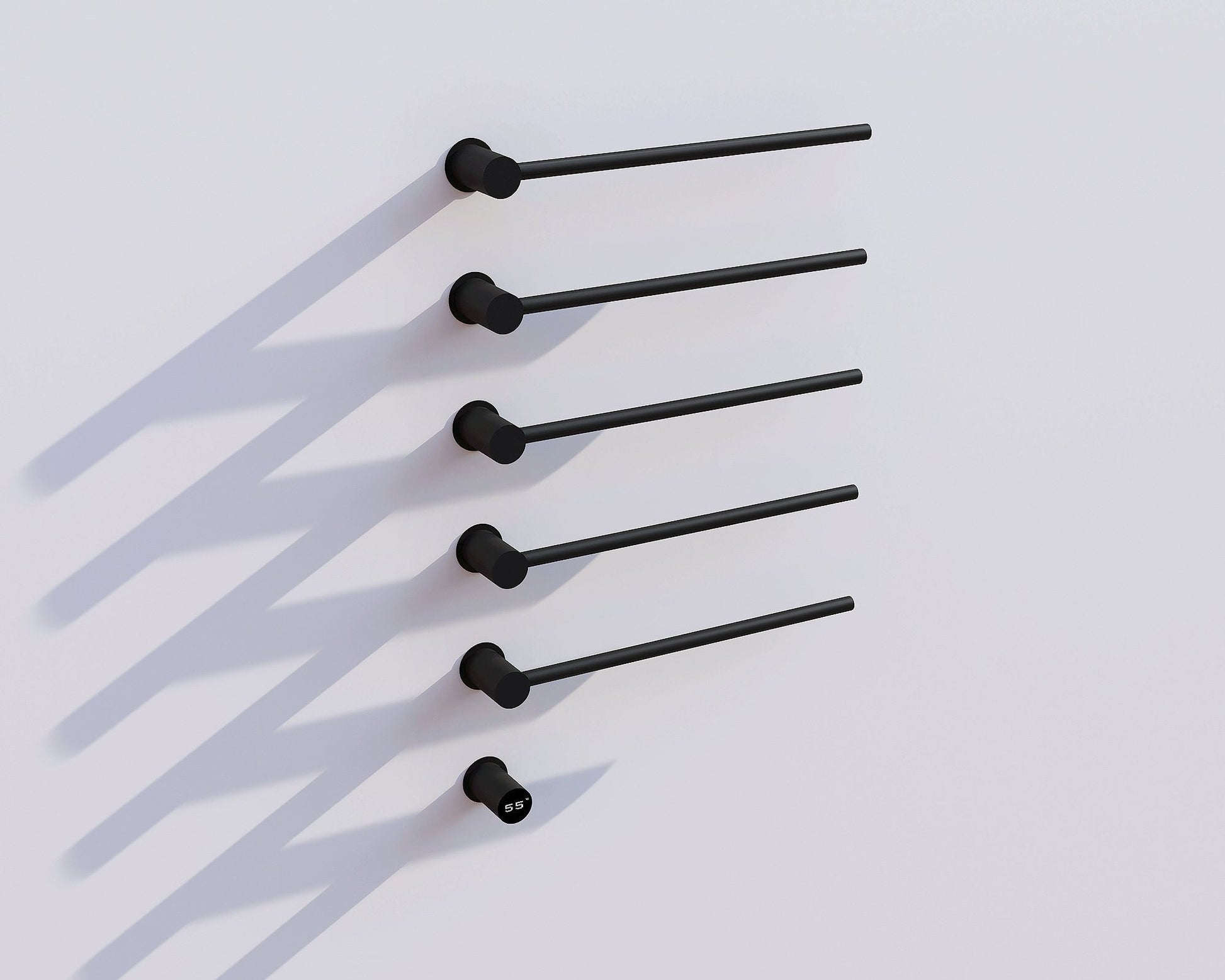 Radiador toallero eléctrico negro con termostato L-SR0005-B