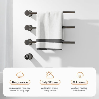 Radiador toallero eléctrico negro con termostato L-SR0003-B