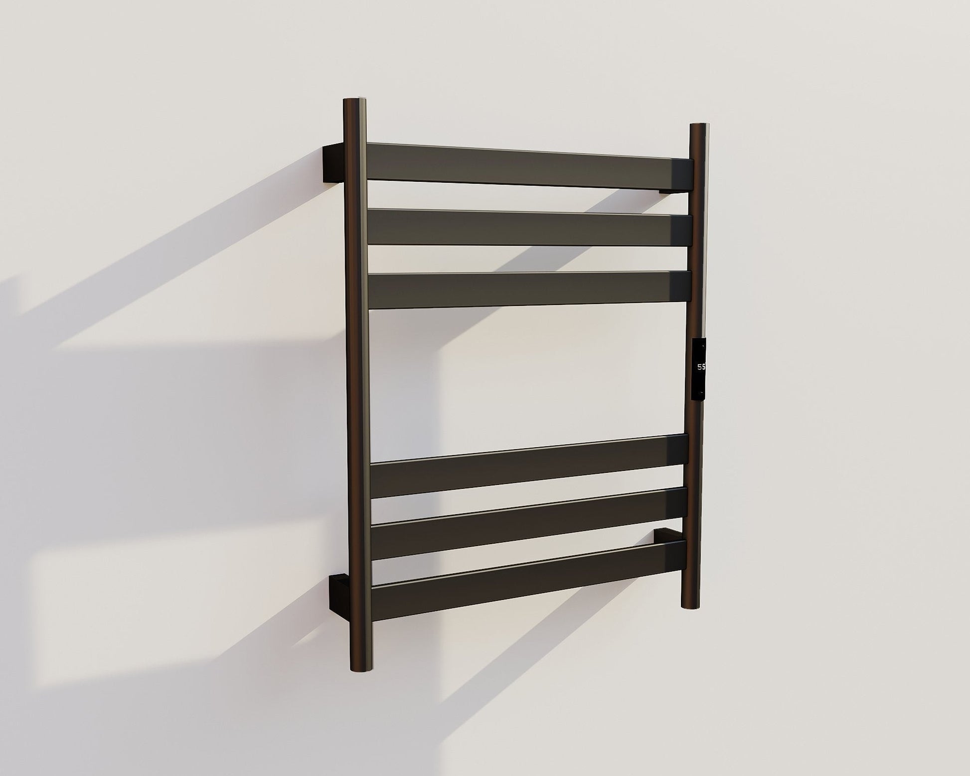 Radiador toallero eléctrico negro con termostato A-CS06G-B