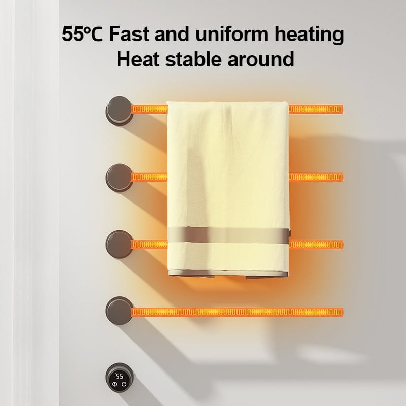 Radiador toallero eléctrico negro con termostato L-SR0003-B