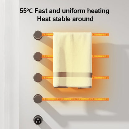 Radiador toallero eléctrico negro con termostato L-SR0003-B