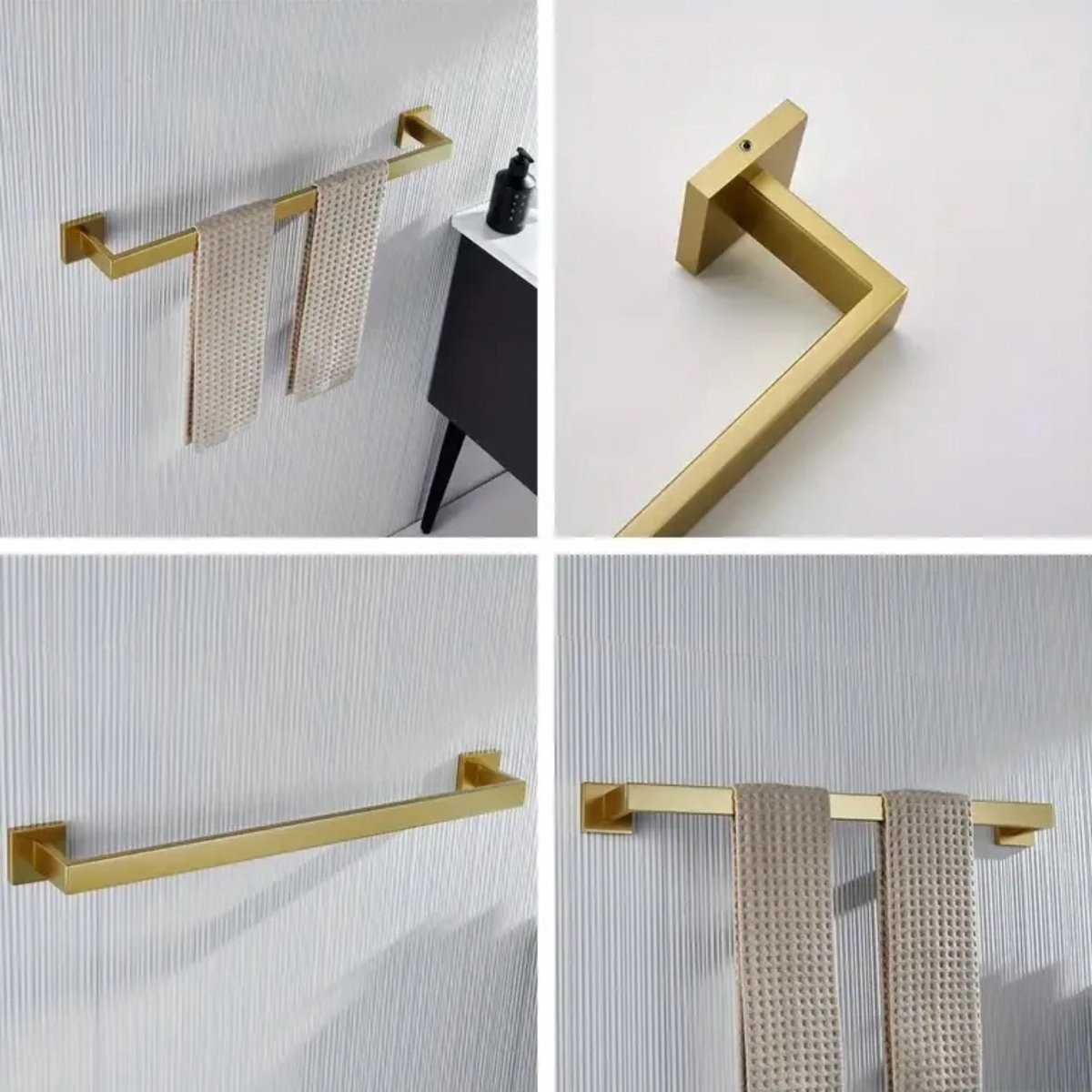 Toallero cuadrado dorado