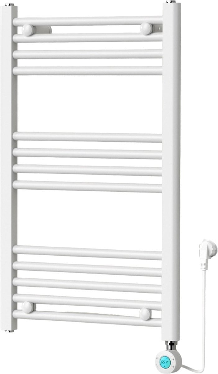 Towel Electric Radiator with thermostat digital - Bathroom Radiator - 800×500mm - Matte White - 300 watts