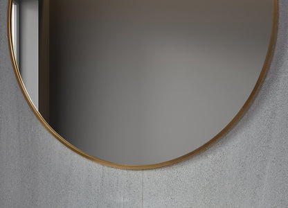 Spiegel rond 100 cm met koperen frame