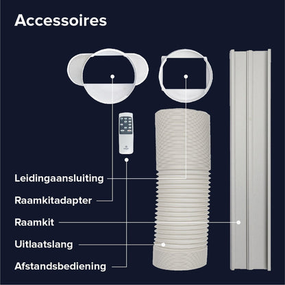 Aire acondicionado móvil Wifi deshumidificar y ventilar con junta de ventana y purificador de aire 9000btu