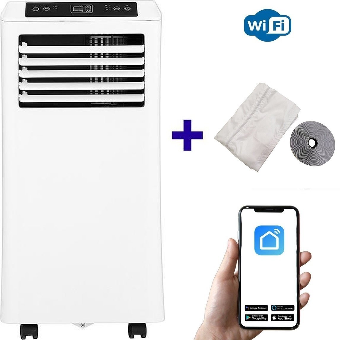 Mobile WiFi Air Conditioner with Dehumidifier, Ventilation, Window Seal and Air Purifier 9000BTU