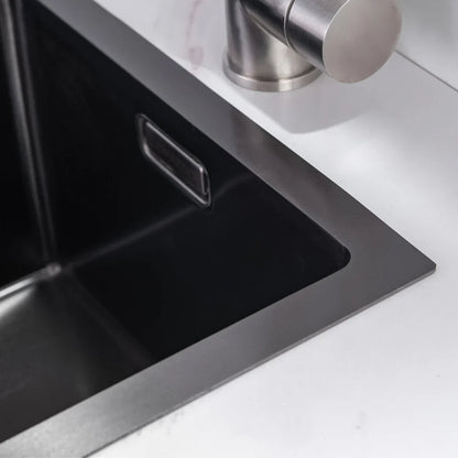 Nurion Fregadero Metal Negro 34,5 x 34,5- Fregadero Cocina - Fregaderos Cocina - Fregadero Cocina - sin agujero para grifo acero inoxidable
