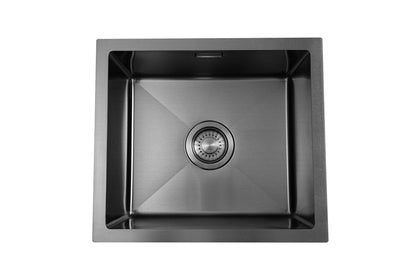 Nurion Fregadero Metal Negro 44,5 x 34,5- Fregadero Cocina - Fregaderos Cocina - Fregadero Cocina - sin agujero para grifo acero inoxidable