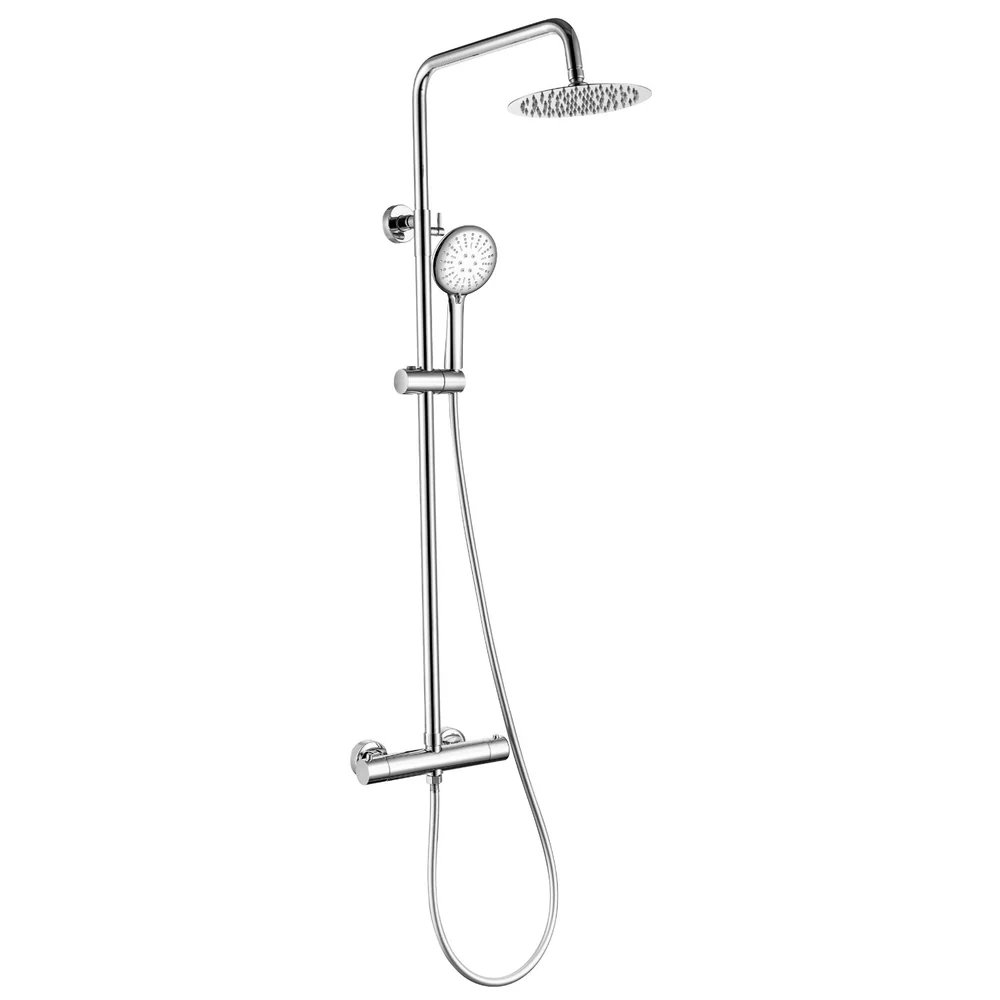 Ducha efecto lluvia de superficie cabezal 30 cm ducha termostática cromo