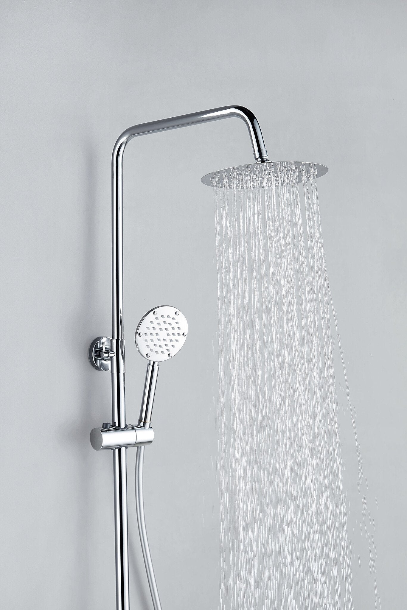 Ducha efecto lluvia de superficie cabezal 30 cm ducha termostática cromo