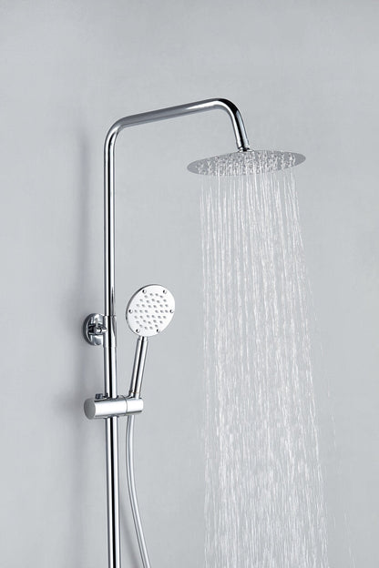 Ducha efecto lluvia de superficie cabezal 30 cm ducha termostática cromo