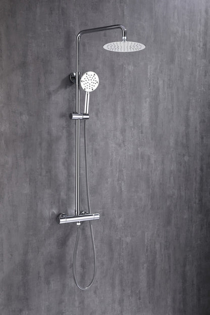 Ducha efecto lluvia de superficie cabezal 30 cm ducha termostática cromo