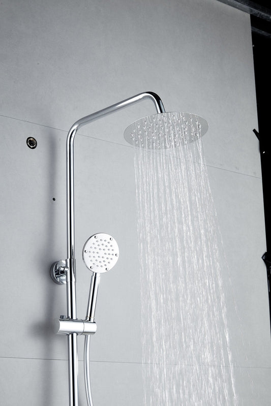 Ducha efecto lluvia de superficie cabezal 30 cm ducha termostática cromo
