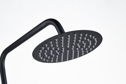 Ducha efecto lluvia de superficie cabezal 30 cm ducha termostática negro mate