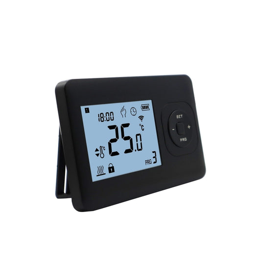 Termostato programable QH Basic con receptor de superficie negro