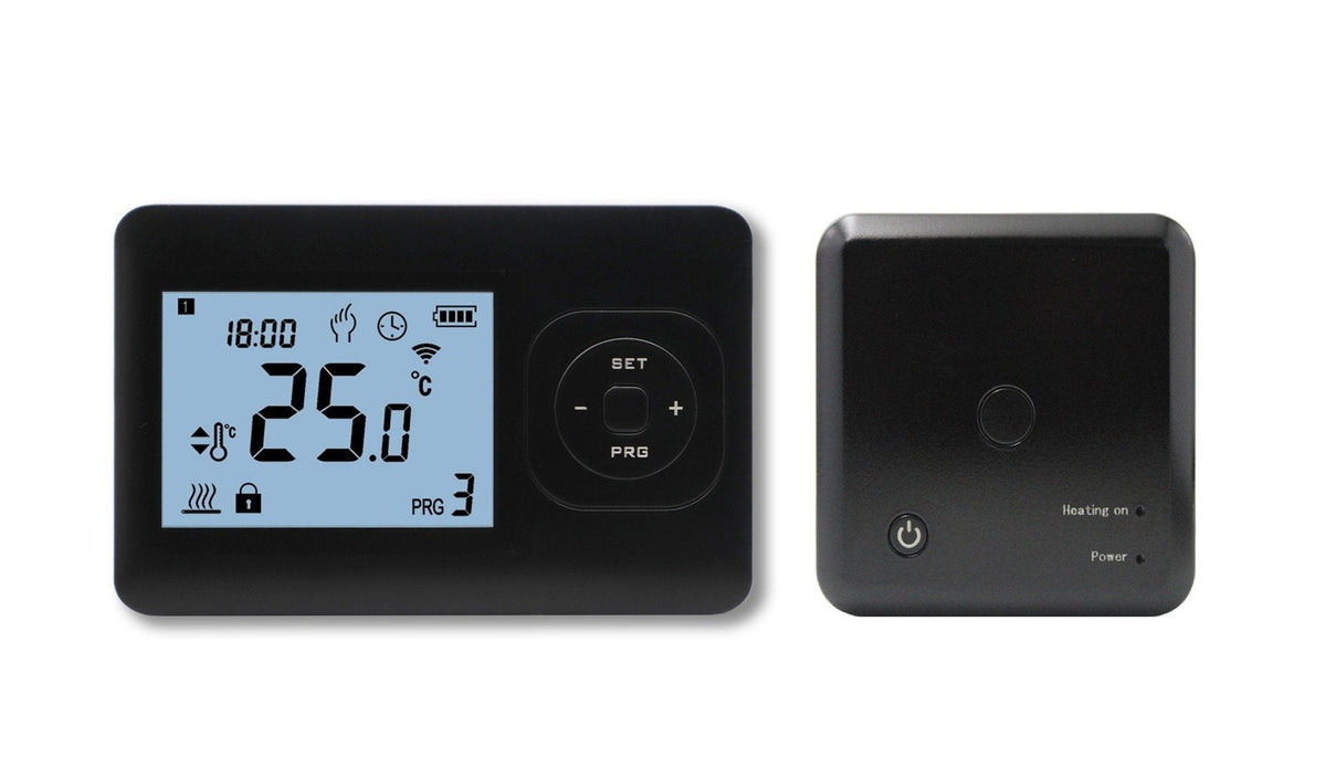 Programmable Thermostat QH Basic with Surface Receiver Black