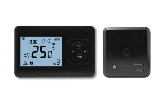 Termostato programable QH Basic con receptor de superficie negro