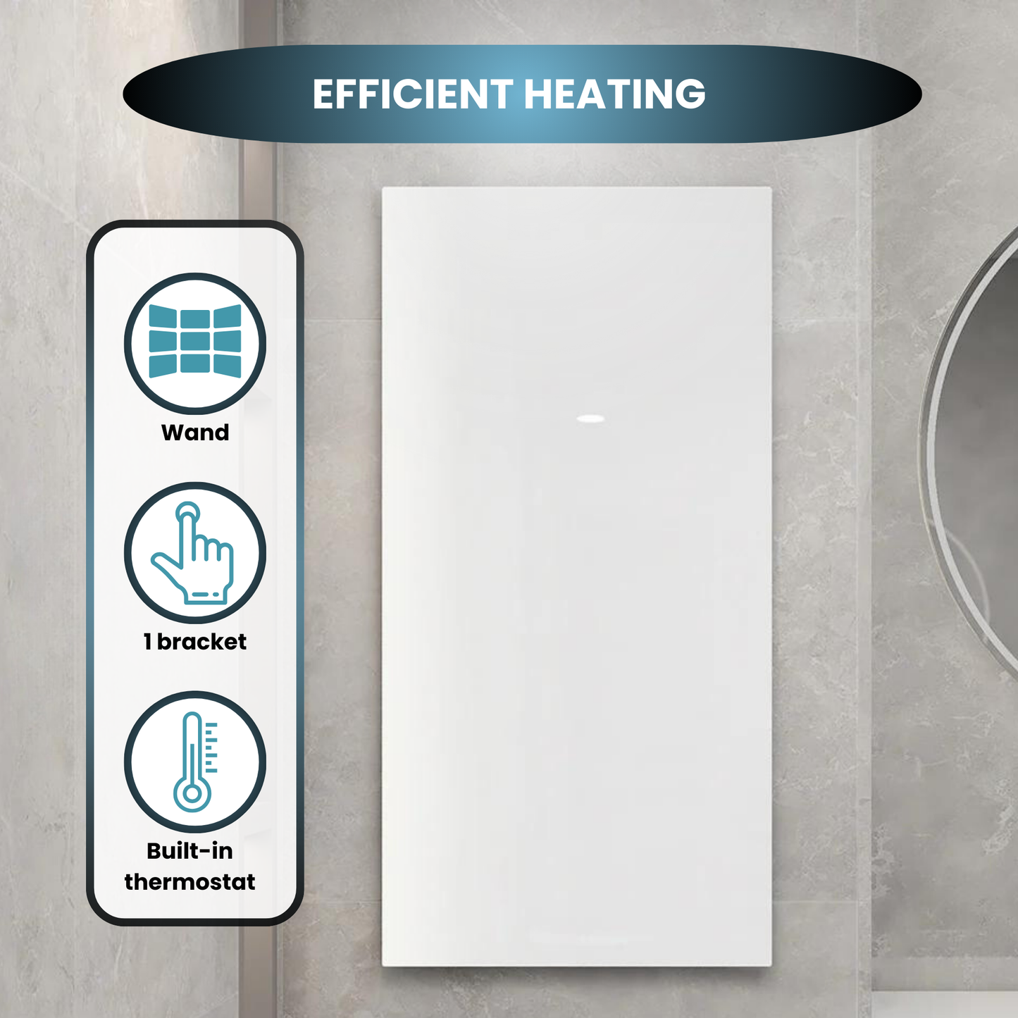 QH-GD Panel infrarrojo de cristal GD Black Series 60 x 120 cm - 700 vatios