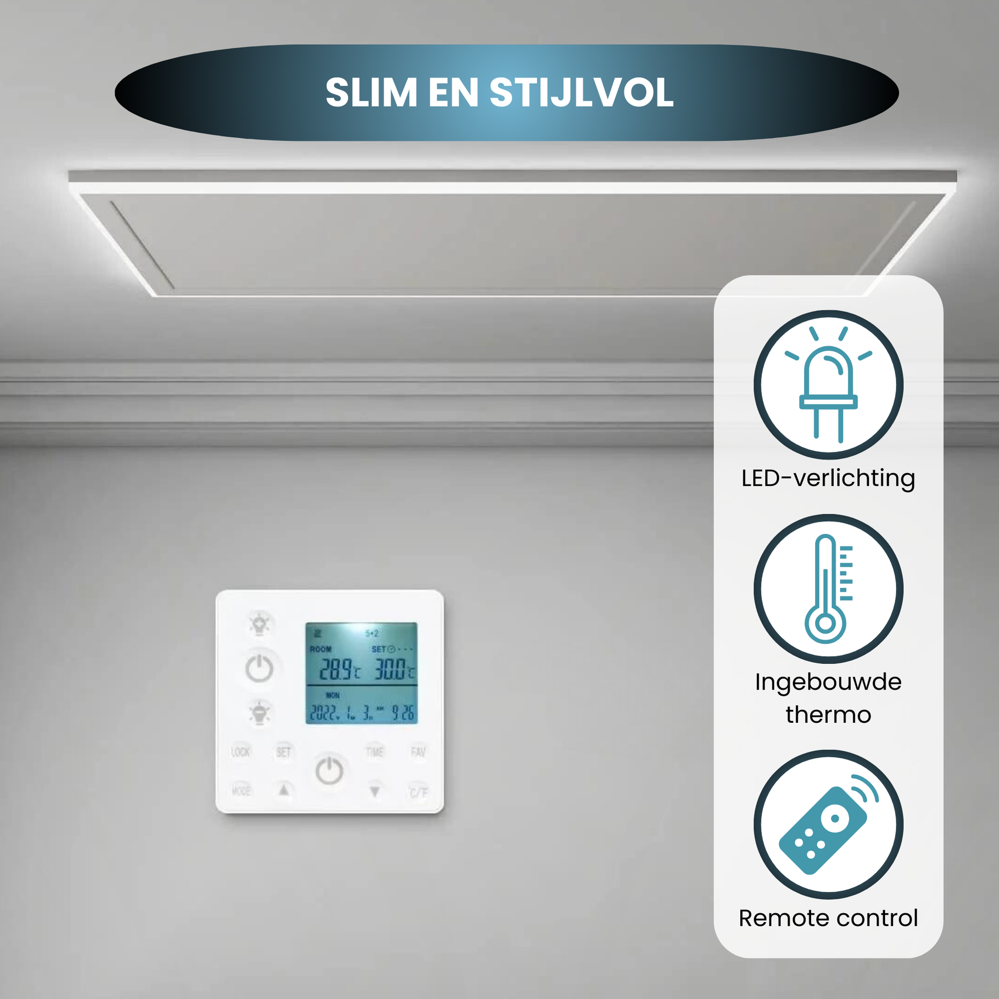 Panel infrarrojo QH-HL con iluminación LED 63 x 108 cm - 700Watt