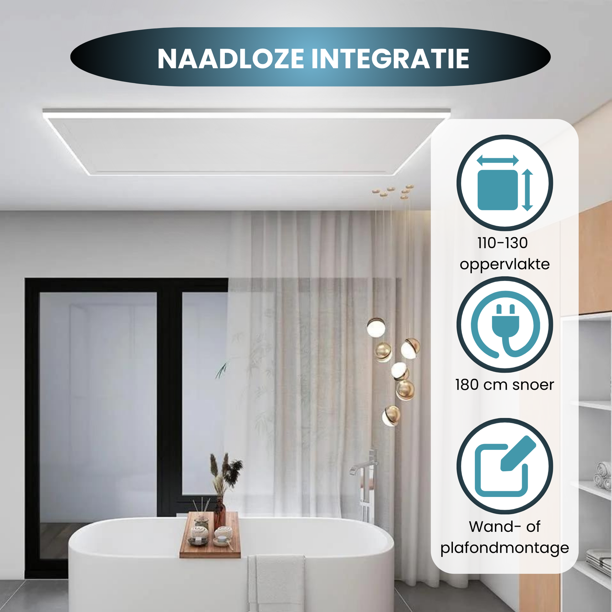 Panel infrarrojo QH-HL con iluminación LED 63 x 108 cm - 700Watt