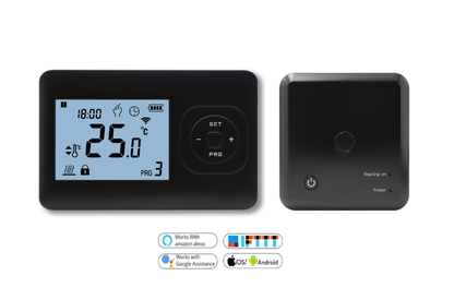Termostato programable inalámbrico QH Wifi Basic negro