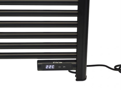 Radiador de toallas eléctrico inteligente con control digital negro 425Watt