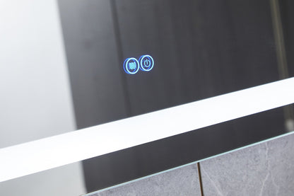 Espejo 70 x 120 cm sin marco, iluminación LED empotrada y anticondensación