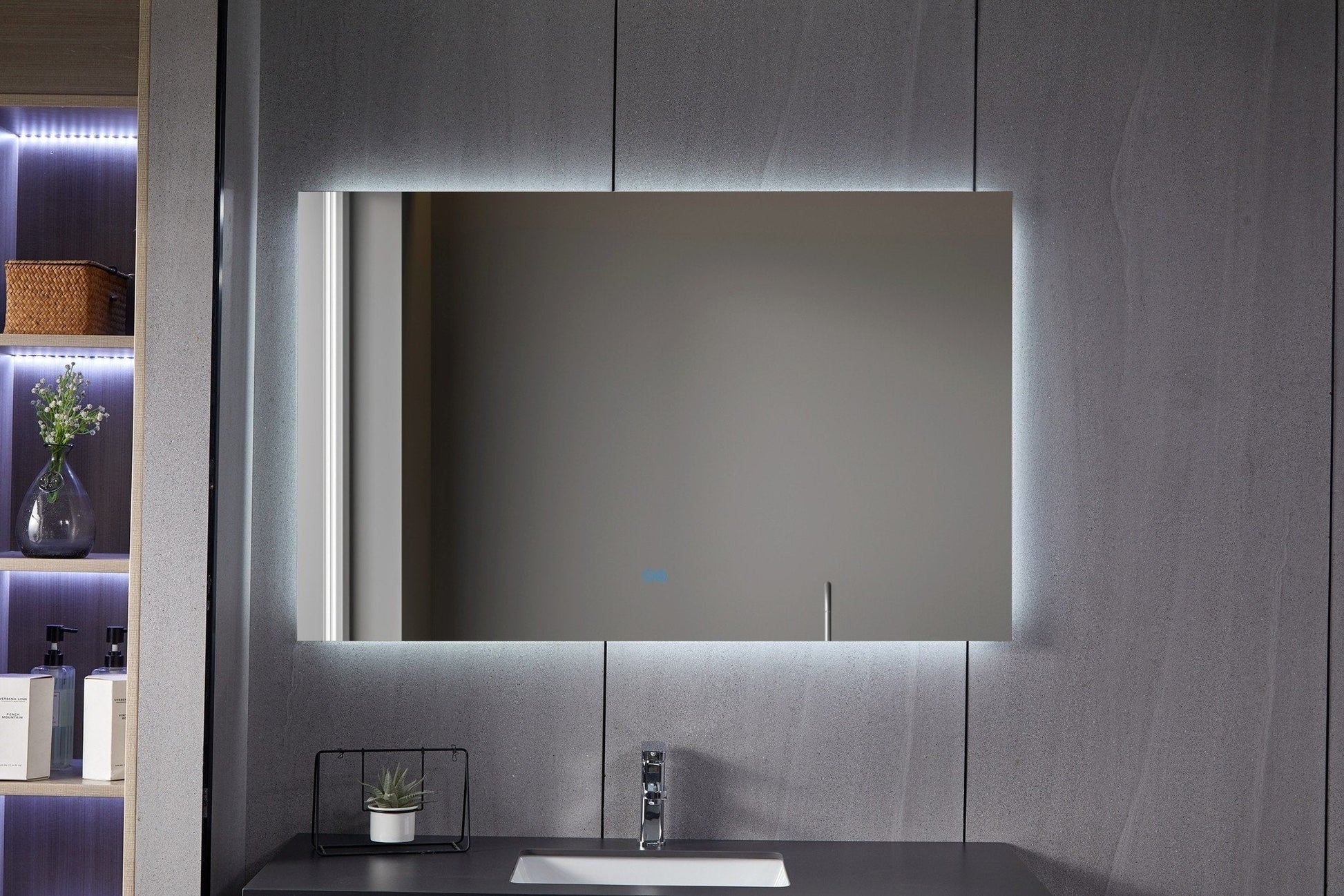 Espejo sin marco con LED, antivaho 75 x 140 cm
