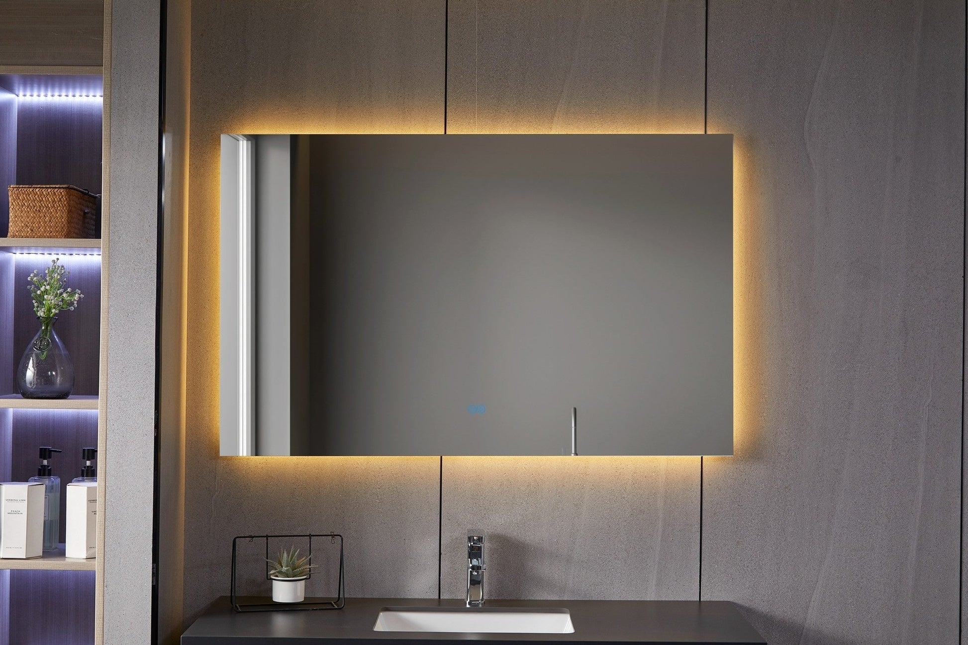 Espejo sin marco con LED, antivaho 75 x 140 cm