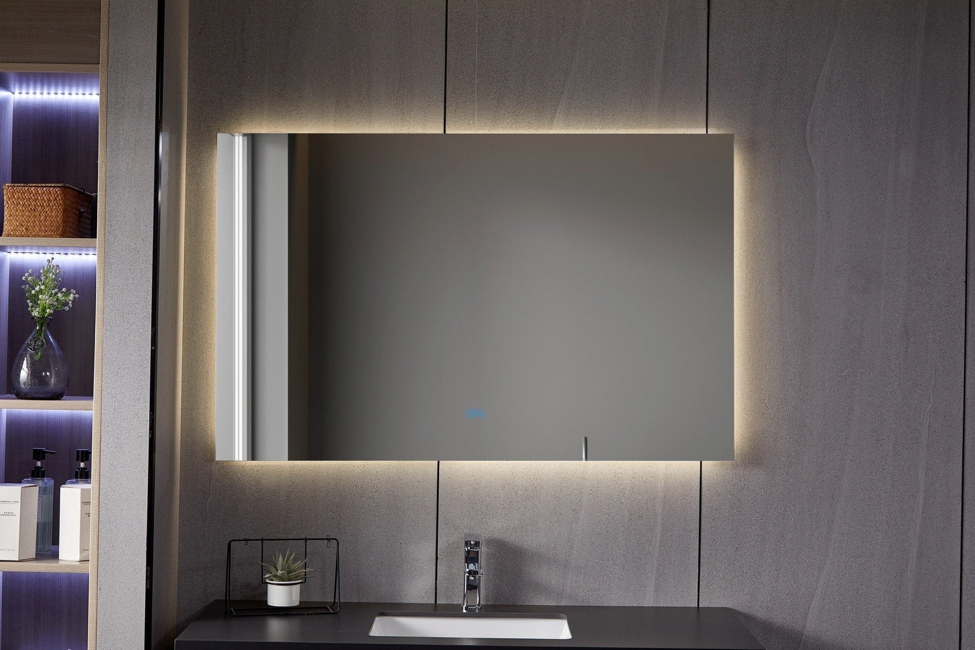 Espejo sin marco con LED, antivaho 60 x 120 cm