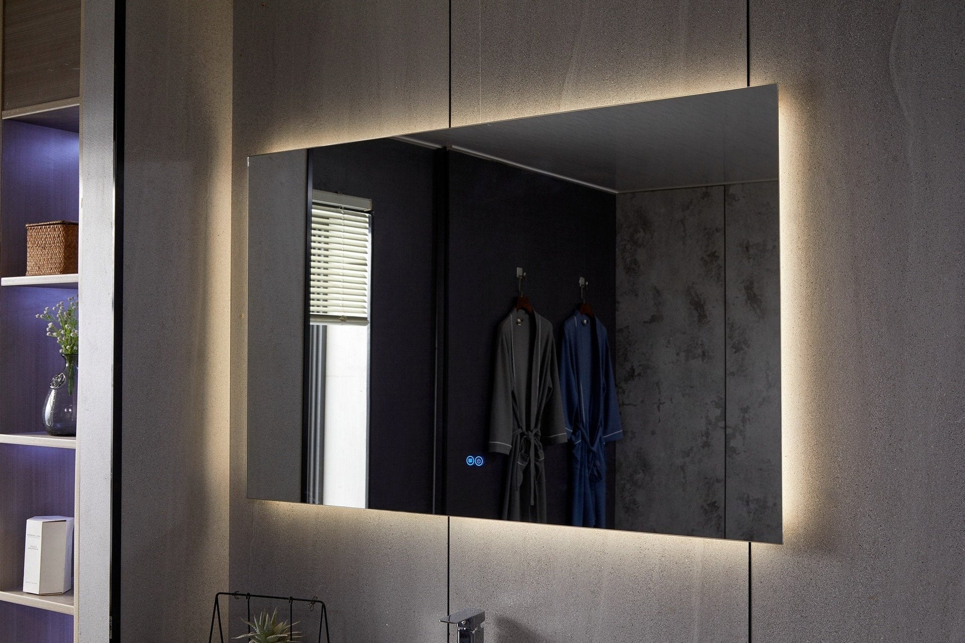 Espejo sin marco con LED, antivaho 60 x 60 cm