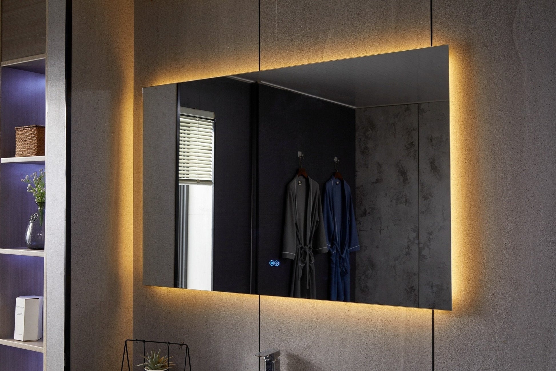 Espejo sin marco con LED, antivaho 60 x 60 cm
