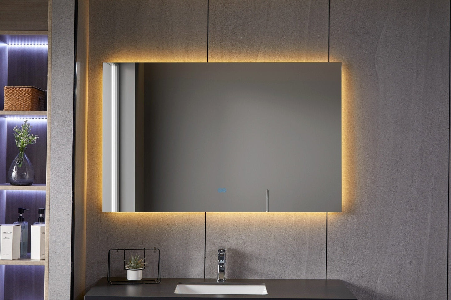 Espejo sin marco con LED, antivaho 75 x 120 cm